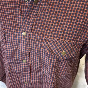 Mens flannel plaid 100% cotton snap shirt